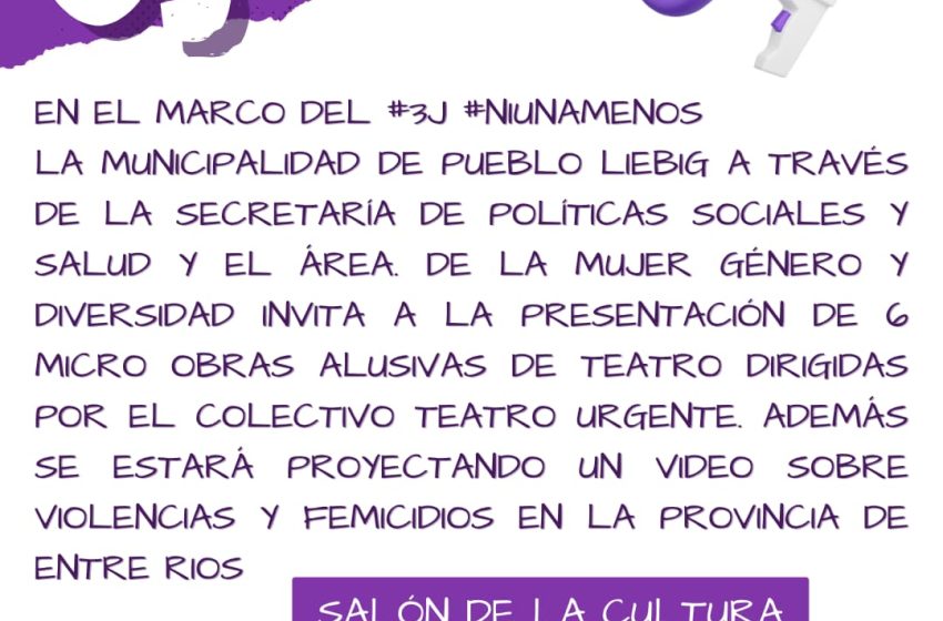  3J  Teatro y Debate por Ni Una Menos en Pueblo Liebig