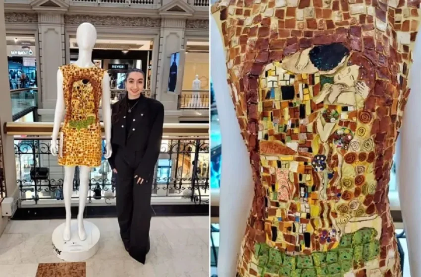  Diputados: Una estudiante confeccionó un vestido con cáscaras de naranja y fue premiada