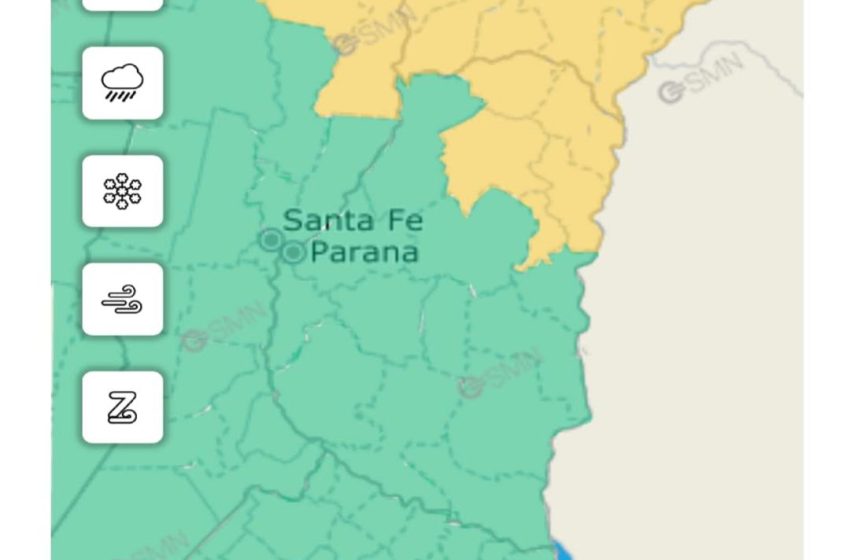  Emitieron alerta amarilla por tormentas para este sábado y domingo