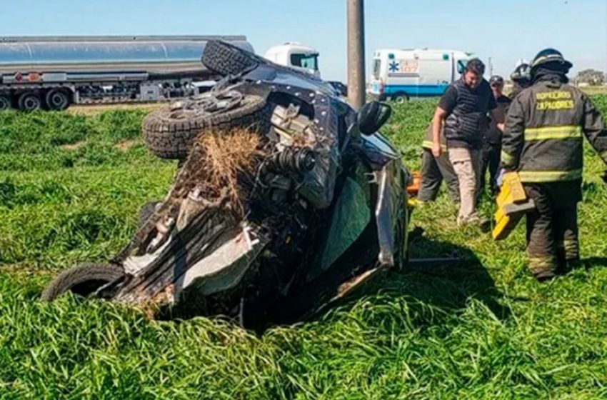  Hombre de Entre Ríos murió tras volcar su vehículo sobre Ruta 34