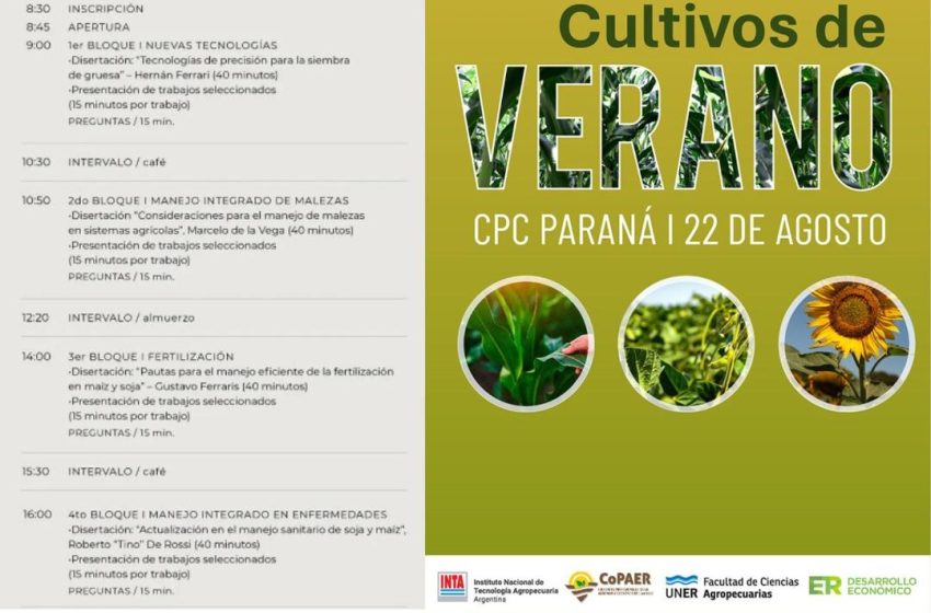  Se realizará una jornada de actualización sobre tecnologías para el manejo de cultivos de maíz y soja