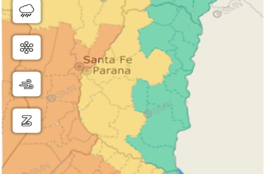  Emitieron alerta amarilla por lluvias y tormentas para este domingo