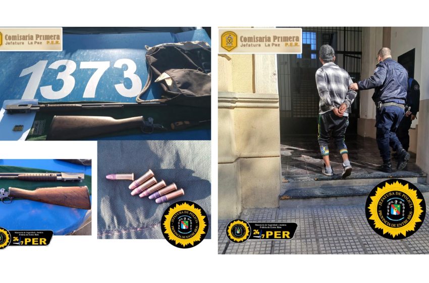  La Paz: Detuvieron al violento que amenazó con un arma a una mujer y su hija